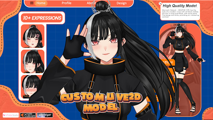 Gig Preview - Do live2d model and rig for your 2d vtuber model