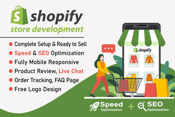 Gig Preview - Build shopify website or dropshipping shopify store