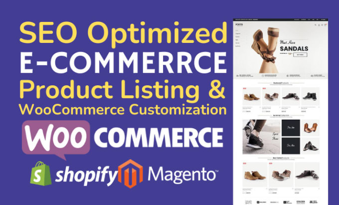 Gig Preview - Do woocommerce product upload, shopify and magento product listing