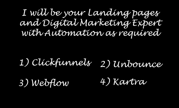 Gig Preview - Be your clickfunnel, kartra, unbounce, webflow expert