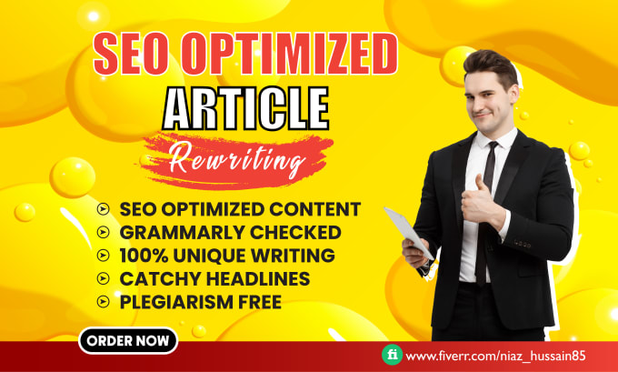 Gig Preview - Do seo content writing or article rewriting