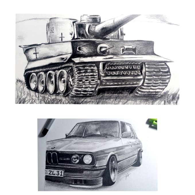 Gig Preview - Drawing all types of vehicles with high quality