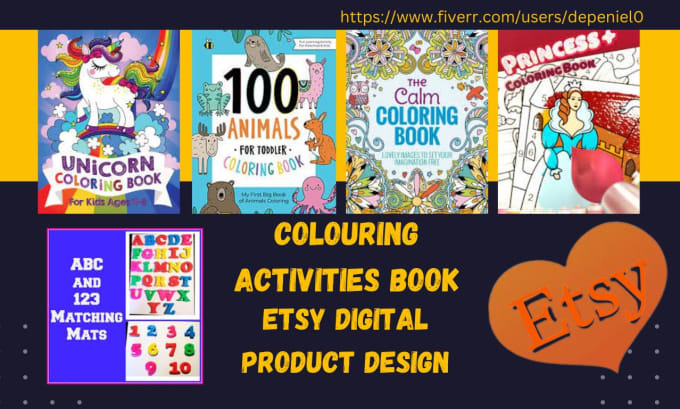 Gig Preview - Design children activity book coloring book etsy digital product digital planner