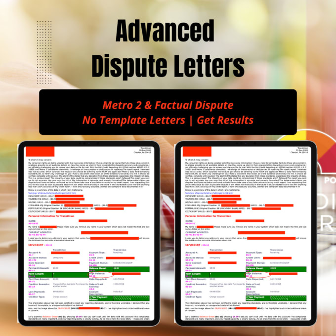 Gig Preview - Write advanced dispute letters