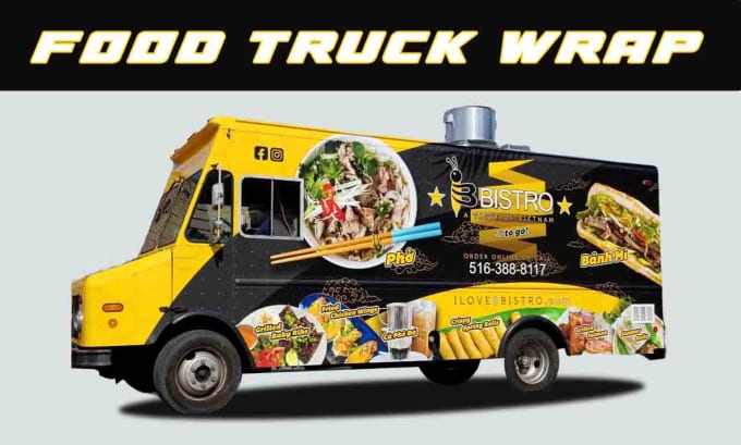 Gig Preview - Design stylish food truck wrap, food trailer wrap, or food van wrap design