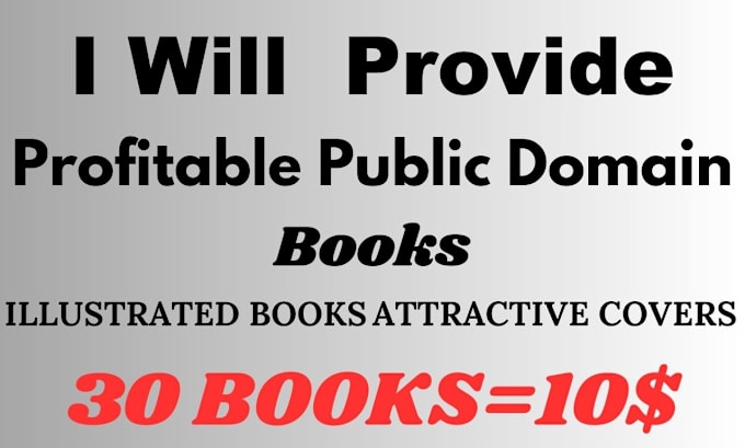 Gig Preview - Provide all time best selling public domain books for amazon kdp