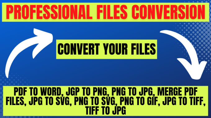 Gig Preview - Convert PDF to word, jpg to png, png,jpg, merge PDF files