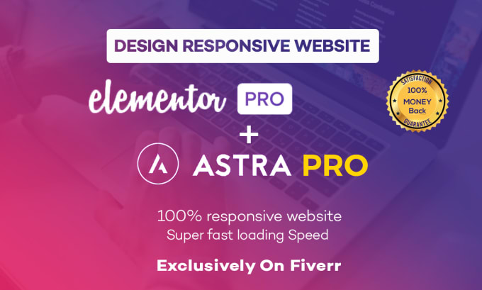 Gig Preview - Design a responsive wordpress website with astra, elementor pro