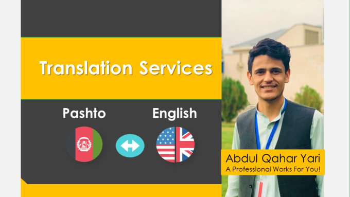 Gig Preview - Provide pashto to english translation services