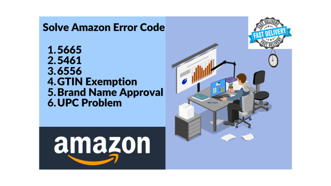 Gig Preview - Fix amazon listing error 5461,5665, gtin exemption, and brand name approval