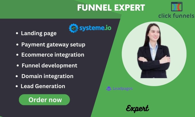 Gig Preview - Systeme io clickfunnels kajabi kartra gohighlevel leadpages funnel