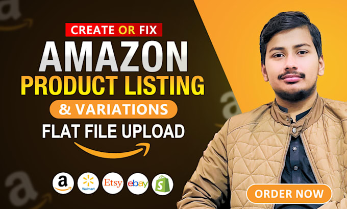 Gig Preview - Create amazon listing and variation or fix all errors