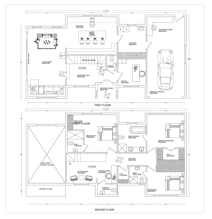 Gig Preview - Do architectural 2d house floor plan blueprints drawing