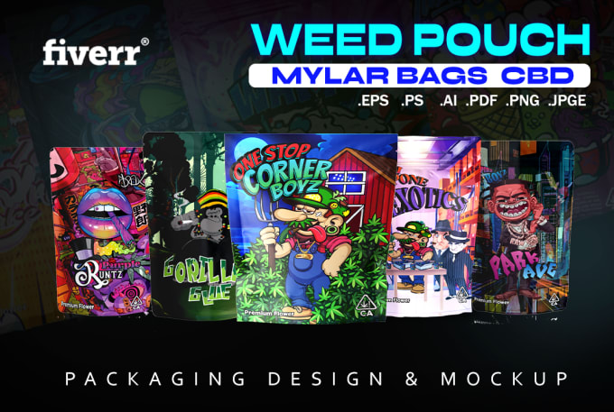 Gig Preview - Design unique weed pouch ,mylar bag for cbd product in 24 hours