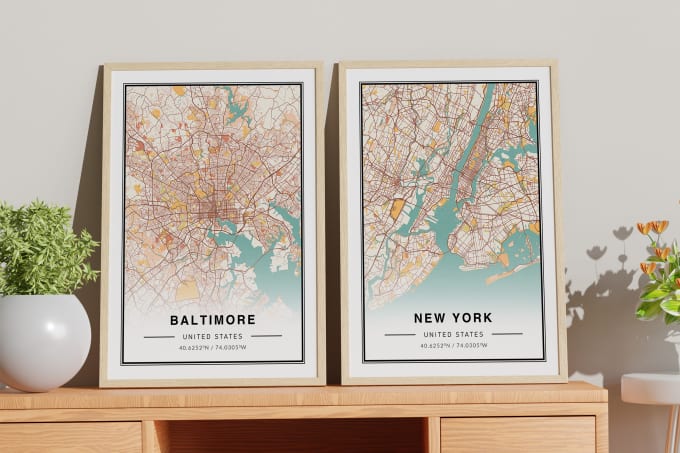 Gig Preview - Create premium custom city map posters