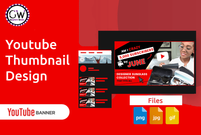 Gig Preview - Design an eye catching youtube banner thumbnail and logo