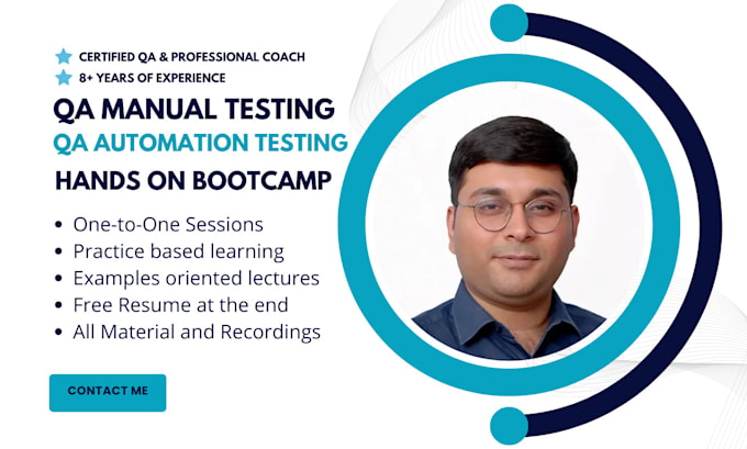 Gig Preview - Provide you software qa testing career bootcamp training