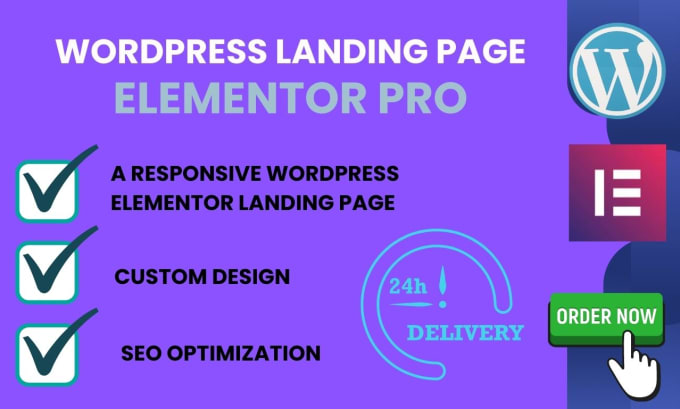 Gig Preview - Build responsive wordpress landing page design or elementor pro landing page