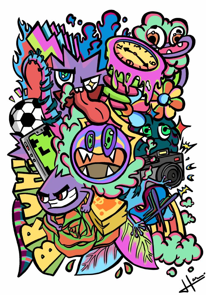 Gig Preview - Make colorful doodle illustrations for you in my style