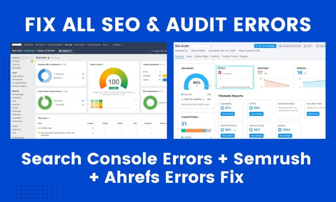 Gig Preview - Fix search console, semrush, ahrefs, technical SEO errors, indexing issues