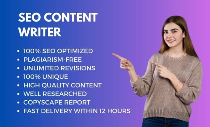 Gig Preview - Write high quality SEO articles and blog posts with images