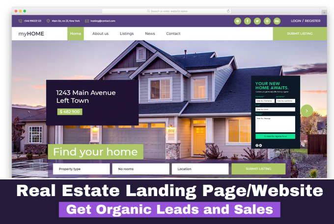 Gig Preview - Do SEO optimized real estate landing page or wordpress website