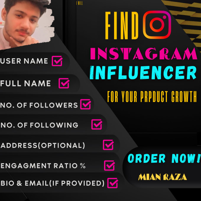 Gig Preview - Create top instagram influencer list for influencer marketing