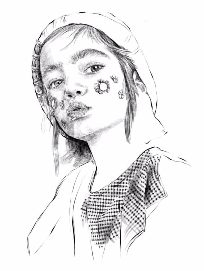 Gig Preview - Create hand drawn digital portraits