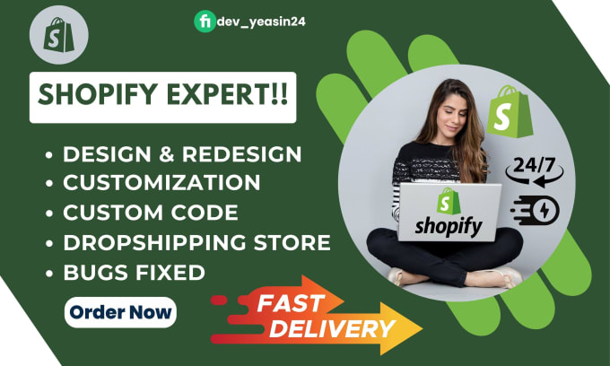 Gig Preview - Build, develop, design, and responsive your shopify website