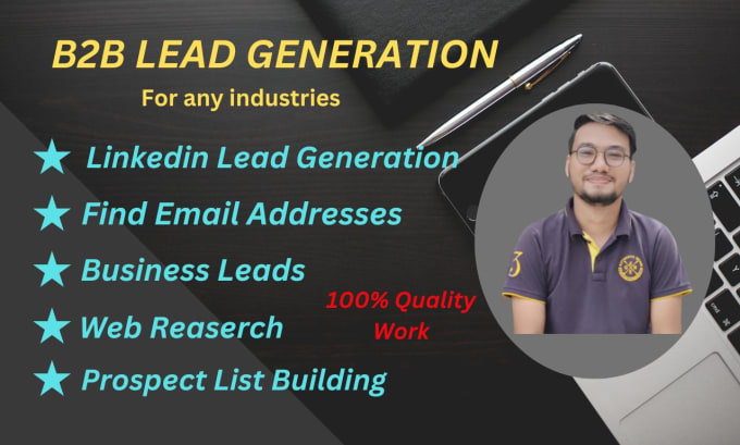 Gig Preview - Focus on b2b lead generation, linkedin research, and email address collection