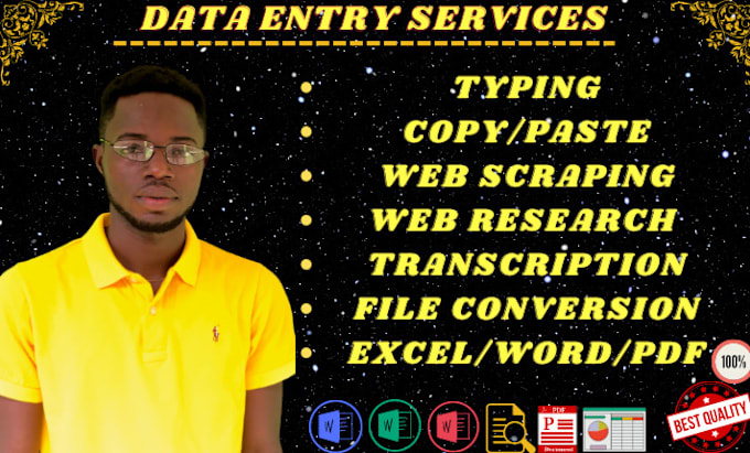 Bestseller - do excel spreadsheets, data entry and web research for you