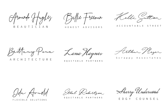 Gig Preview - Design professional signature, scripted logo design