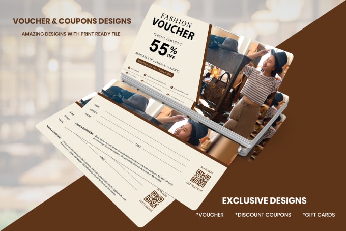 Gig Preview - Design voucher, coupons, gift card, and loyalty cards