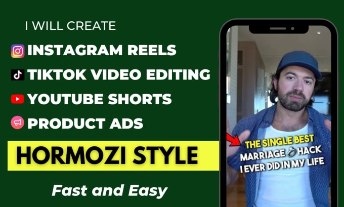 Gig Preview - Create instagram reels, youtube shorts, tiktok video like alex hormozi captions