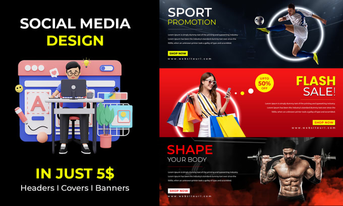 Gig Preview - Design professional website and web banners, headers, hero images and banner ads