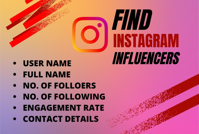 Gig Preview - Research the best instagram influencers for your niche