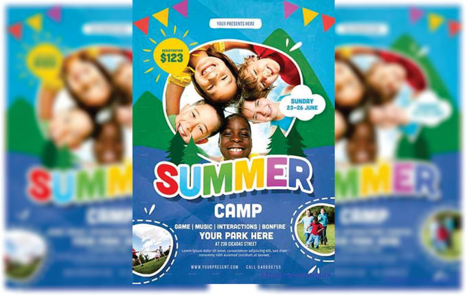 Gig Preview - Design awesome summer camp kids flyer tuition flyer