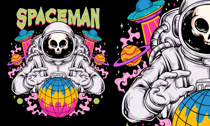 Gig Preview - Create unique astronaut design for t shirt with my style