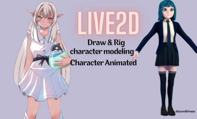 Gig Preview - Draw vtuber model, anime character, live2d model, 2d vtuber animated, rigging