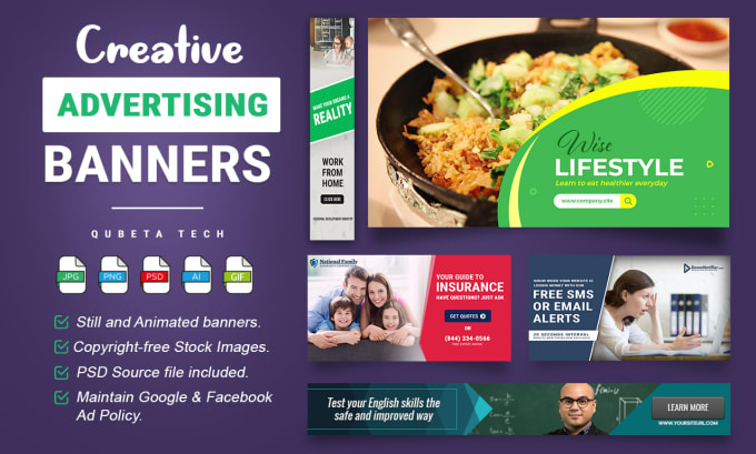 Gig Preview - Design creative ad banners for google and facebook ads