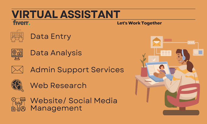 Gig Preview - Be your professional virtual assistant for data entry