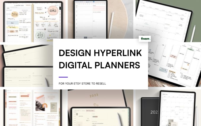 Gig Preview - Design hyperlinked digital planner for your etsy store