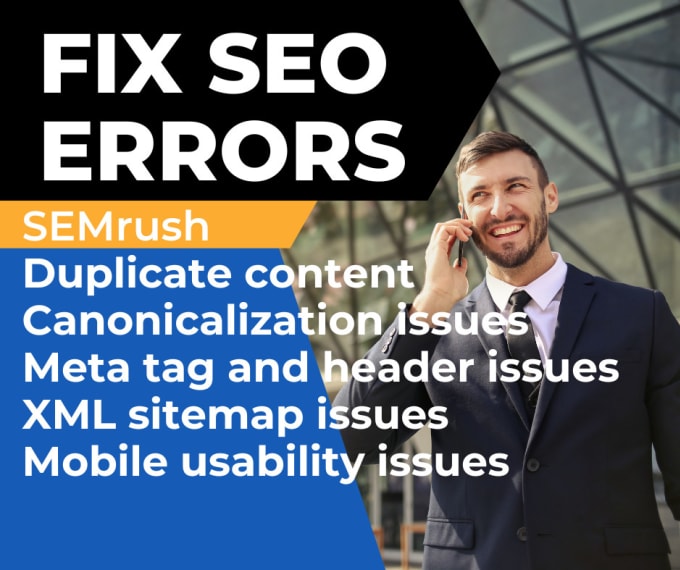 Gig Preview - Fix semrush issues, google search console, SEO audit report semrush errors