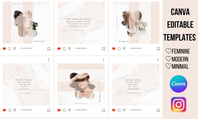 Bestseller - design minimalist, simple instagram post or story templates