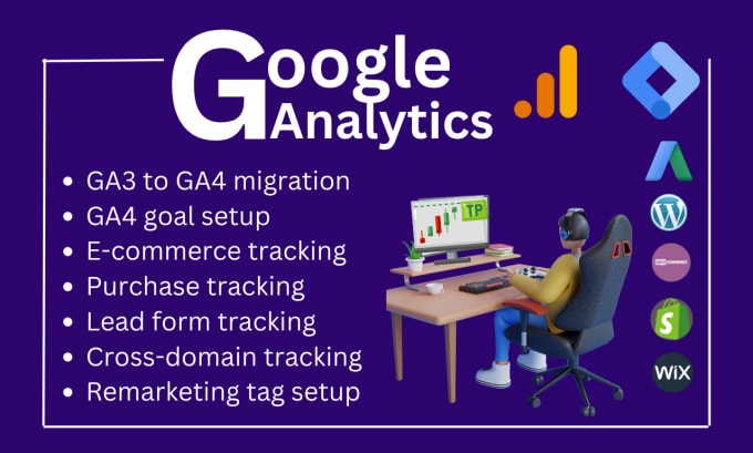 Gig Preview - Setup ga4, google tag manager, facebook pixel, ads conversion tracking expert