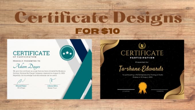 Gig Preview - Design a professional certificate for you