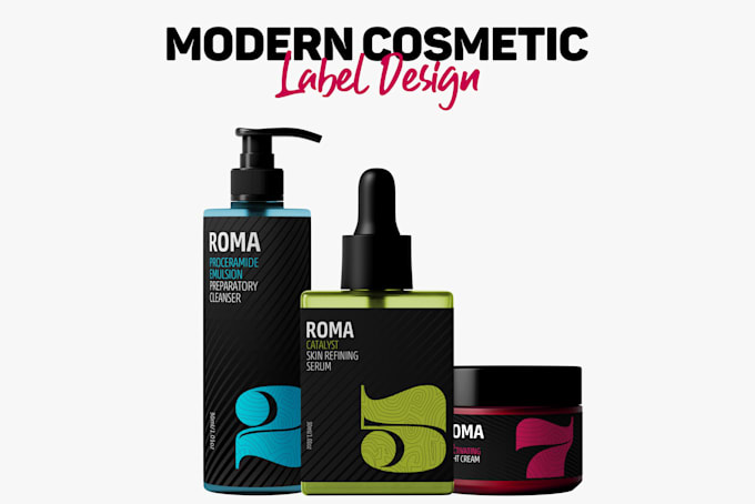 Gig Preview - Design modern cosmetic label and skin care packaging design