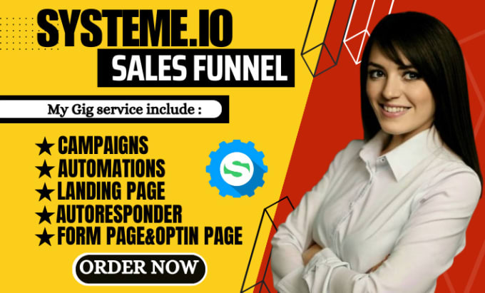 Gig Preview - Do systeme io sales funnel, syeteme io landing page, lead capture page, systeme