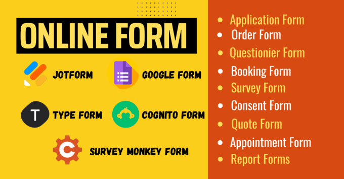 Gig Preview - Create jotform, google form, type form, or cognito form