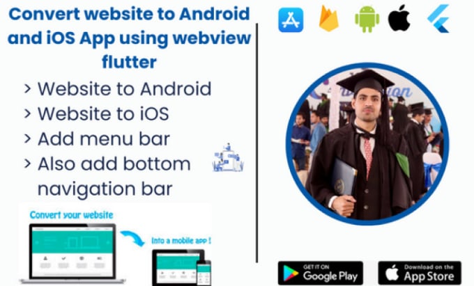 Gig Preview - Convert website to android and ios app using webview flutter